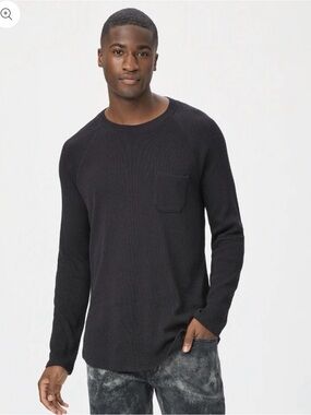 Paige Abe Baseball Tee Black Sapphire Long Sleeve Size Medium